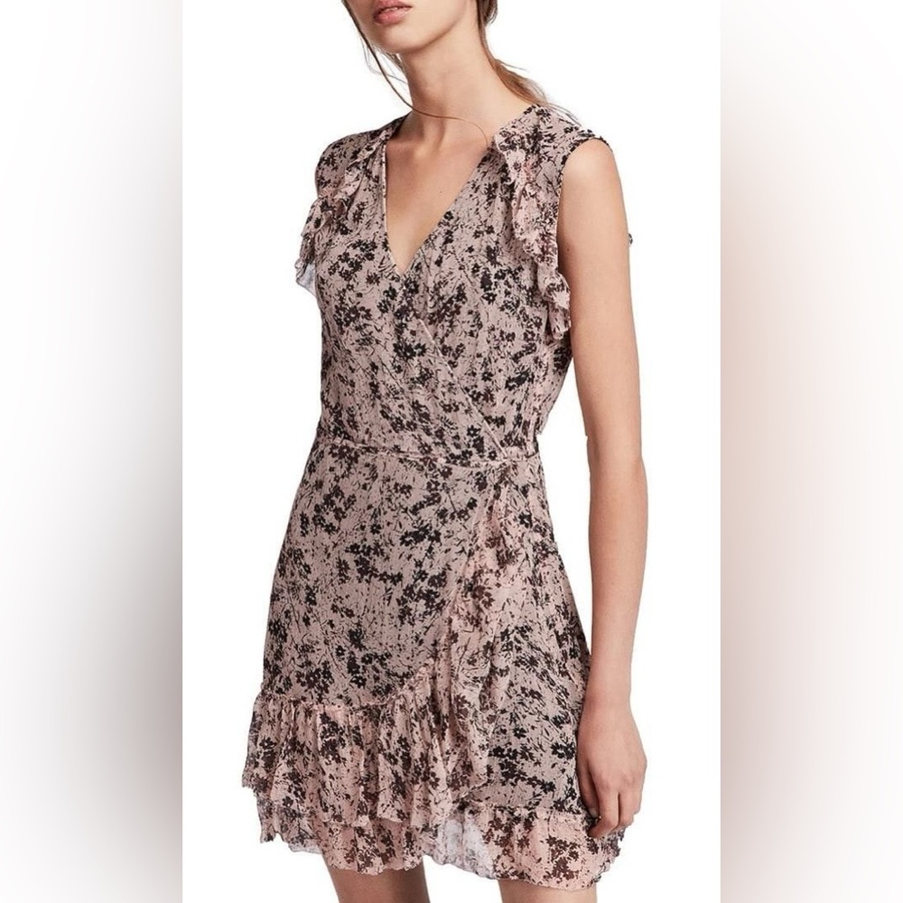 All Saints Floral Sleeveless Summer Wrap Dress
